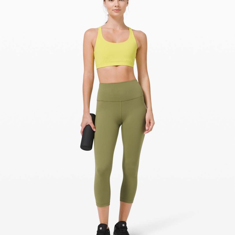 Lululemon Wunder Train HR Crop 23" Bronze Green